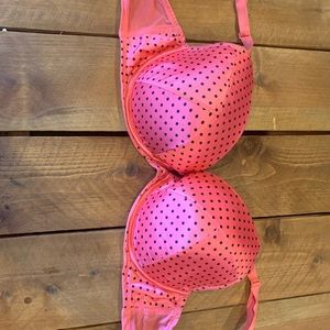 Pink polka dot bra